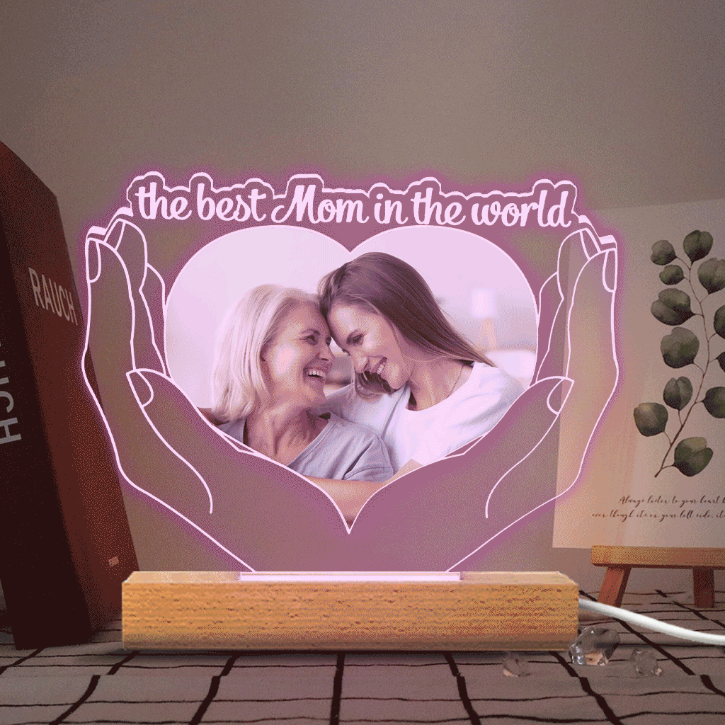 Die beste Mama der Welt – Personalisierte Muttertags-Leuchttafel in Mutterform