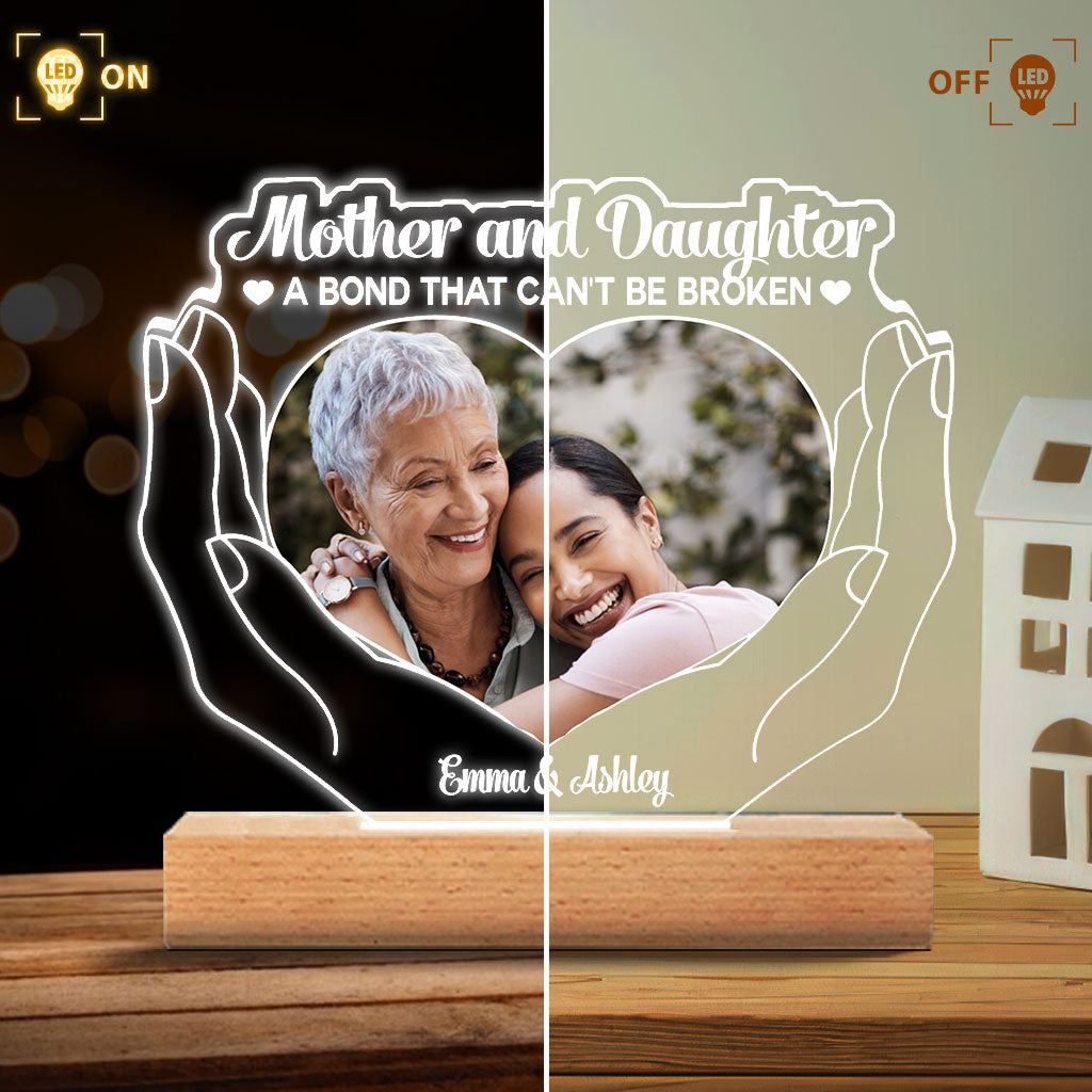 Die Liebe zwischen Mutter und Kindern – Geschenk für Mama, Tochter, Sohn – Personalisierte, geformte Leuchtplatte