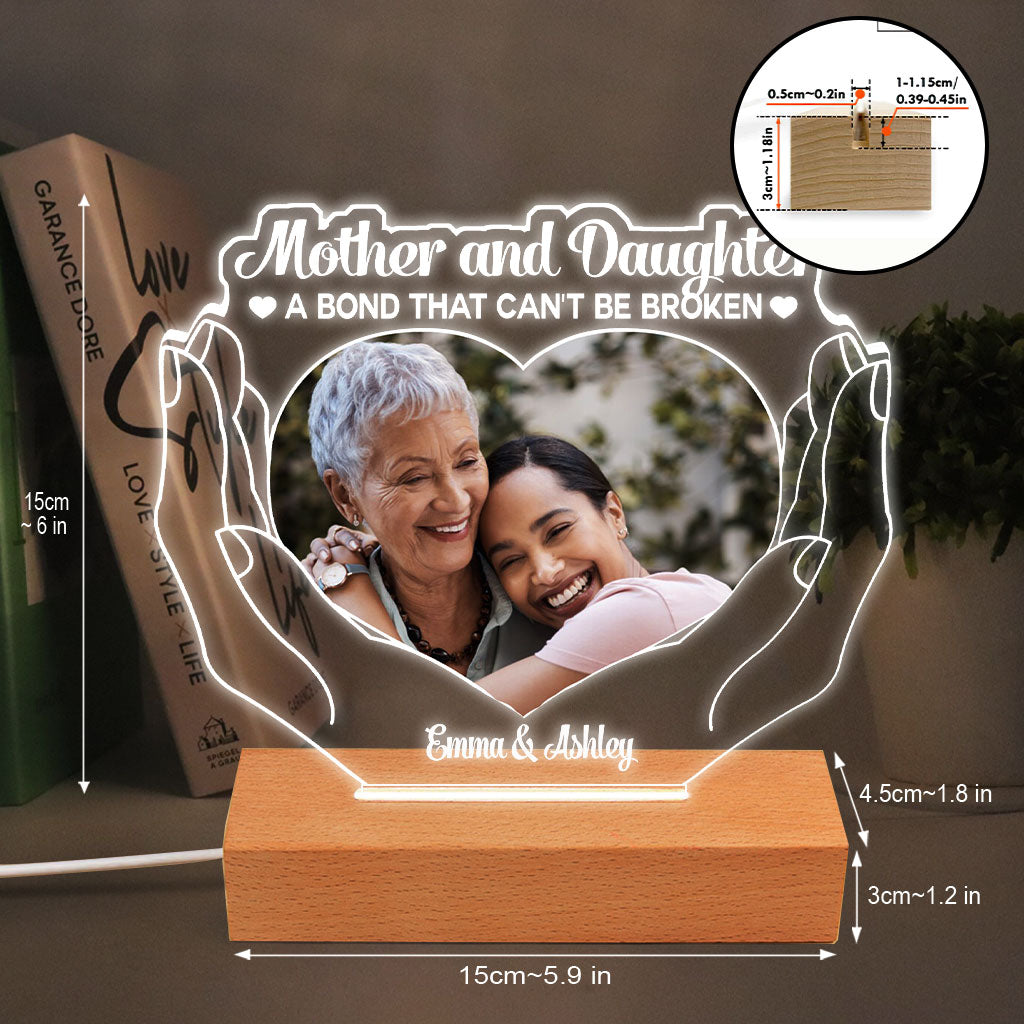 Die Liebe zwischen Mutter und Kindern – Geschenk für Mama, Tochter, Sohn – Personalisierte, geformte Leuchtplatte