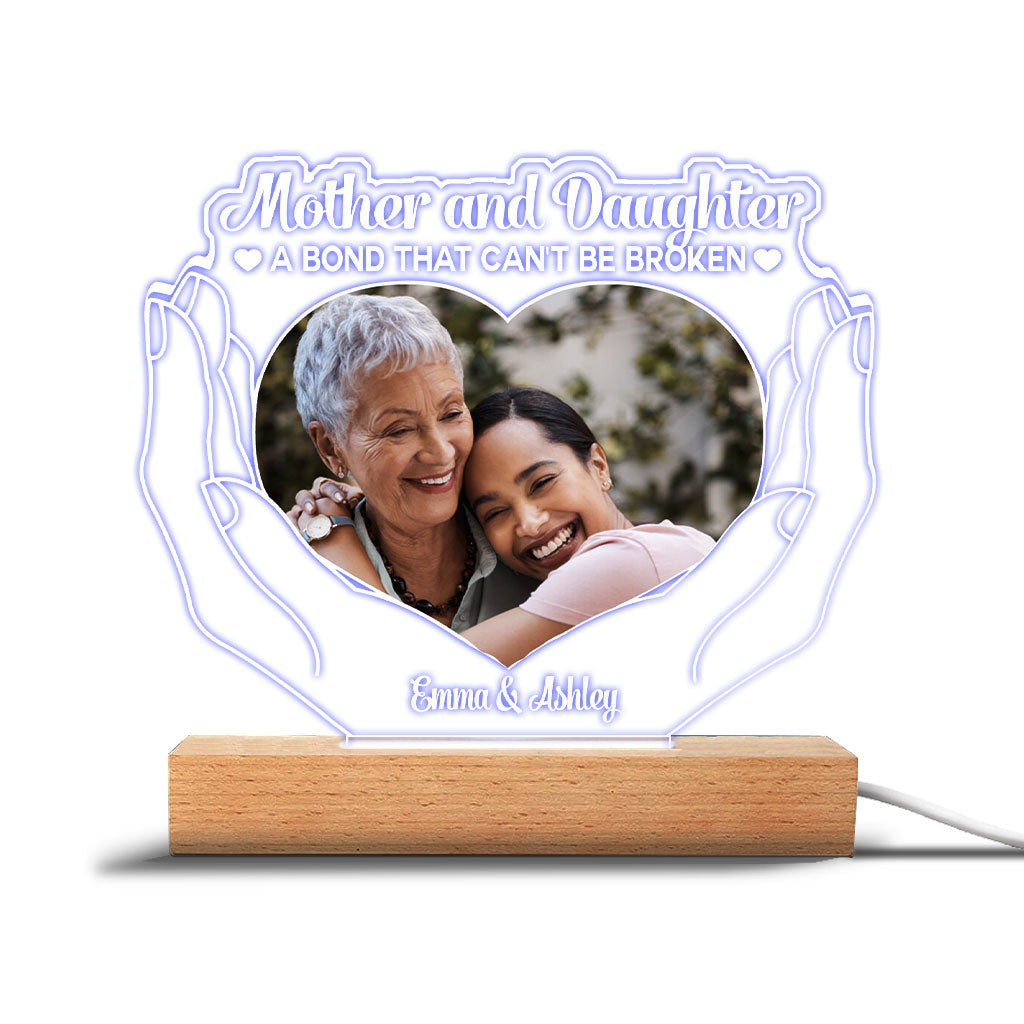 Die Liebe zwischen Mutter und Kindern – Geschenk für Mama, Tochter, Sohn – Personalisierte, geformte Leuchtplatte