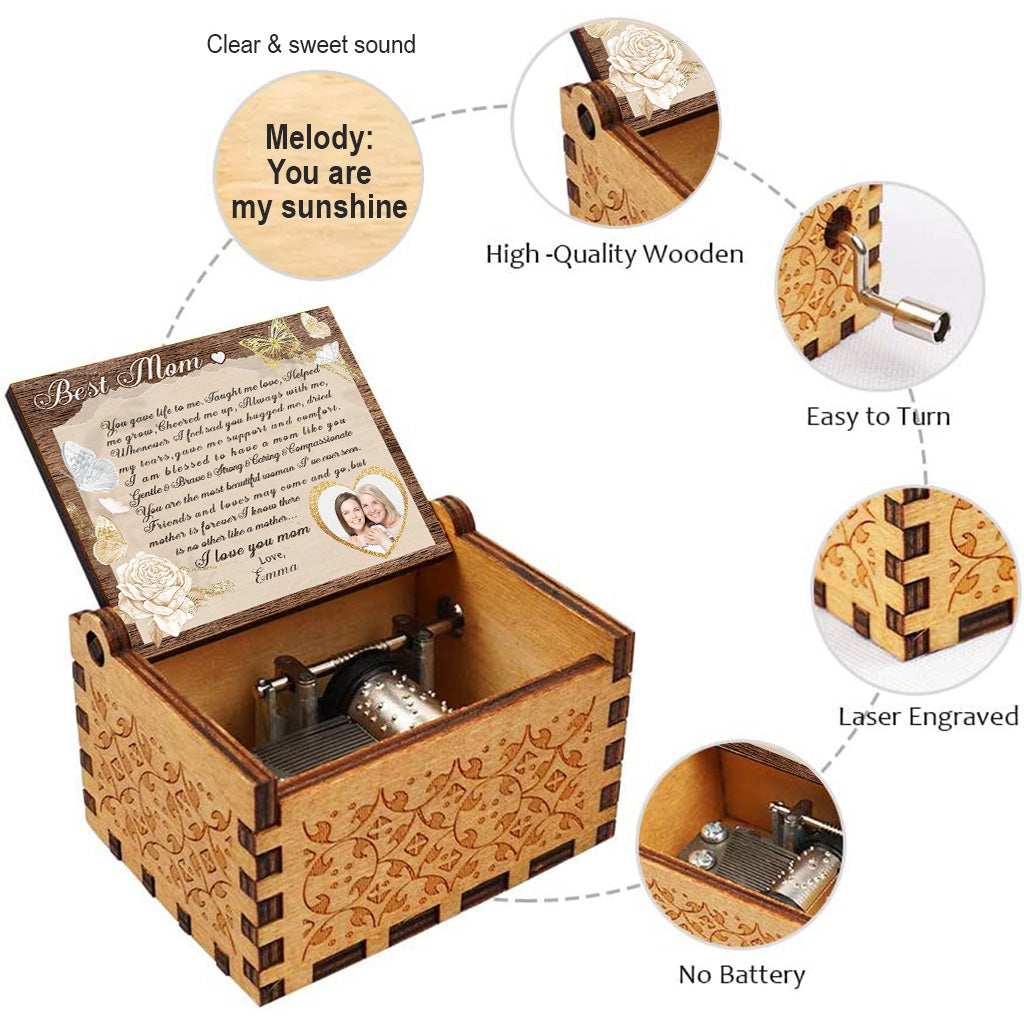 Beste Mama – Personalisierte Muttertags-Spieluhr mit Handkurbel
