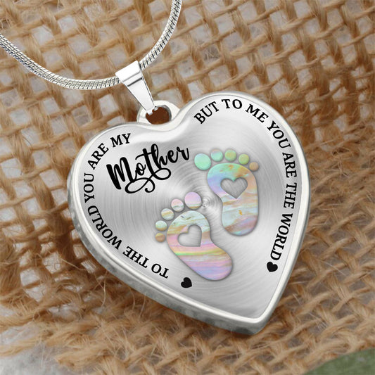 To The World - Personalized Mother's Day Mother Heart Pendant Necklace