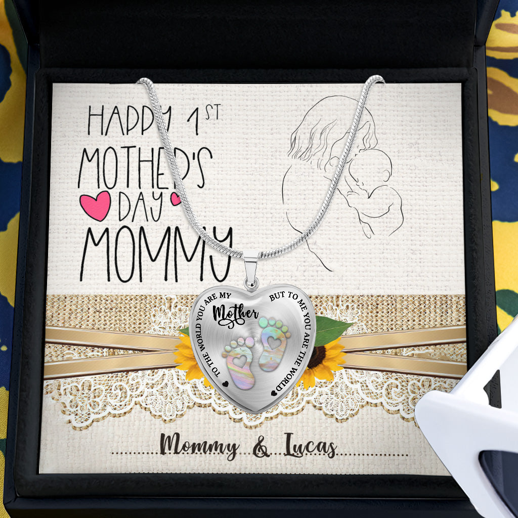 An die Welt – Personalisierte Muttertags-Herzanhänger-Halskette