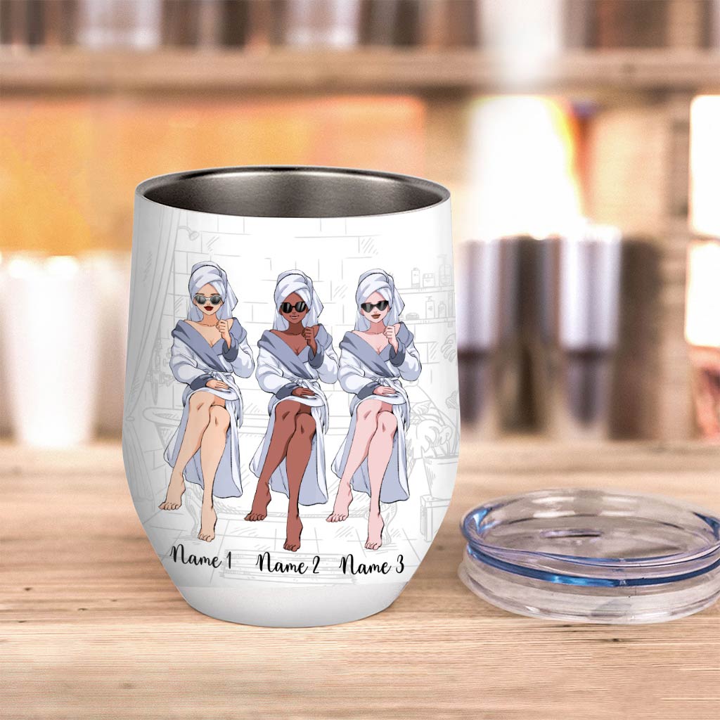 Alkohol – der Kitt, der unser Chaos zusammenhält – personalisierter Weinbecher für die beste Freundin