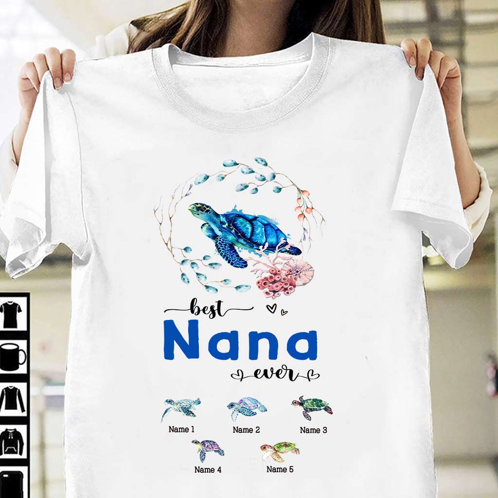 Die beste Oma der Welt – Schildkröten-Geschenk für Oma, Opa, Mama, Papa, Onkel, Tante – Personalisiertes T-Shirt und Hoodie