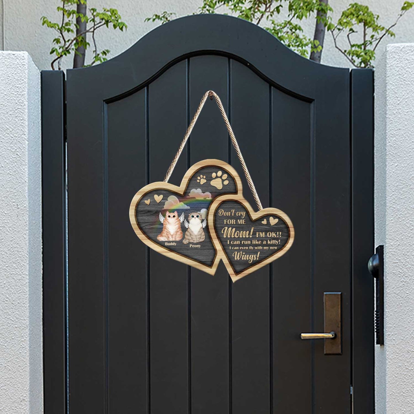 Ich rede immer noch mit dir - Personalisiertes Katzen-Holzschild