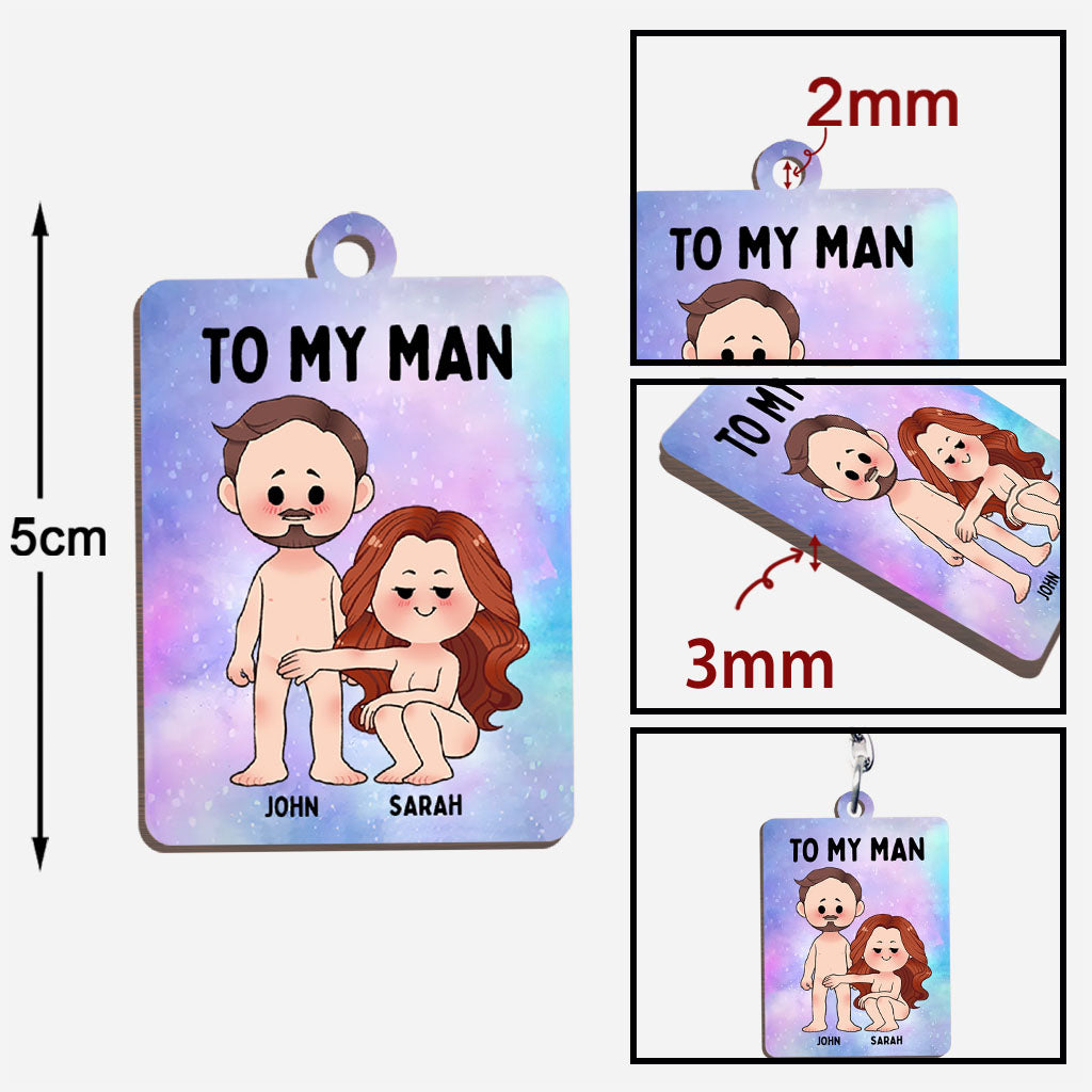 Ich liebe dich für deine Persönlichkeit - Personalisierter Schlüsselanhänger für Paare (beidseitig bedruckt)