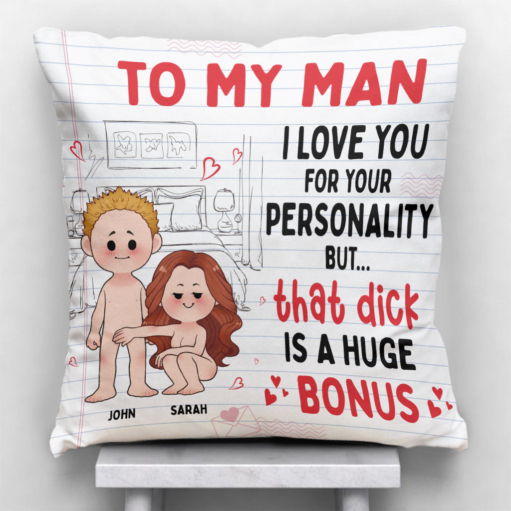 I Love You For Your Personality - Personalized Couple Couple Throw Pillow