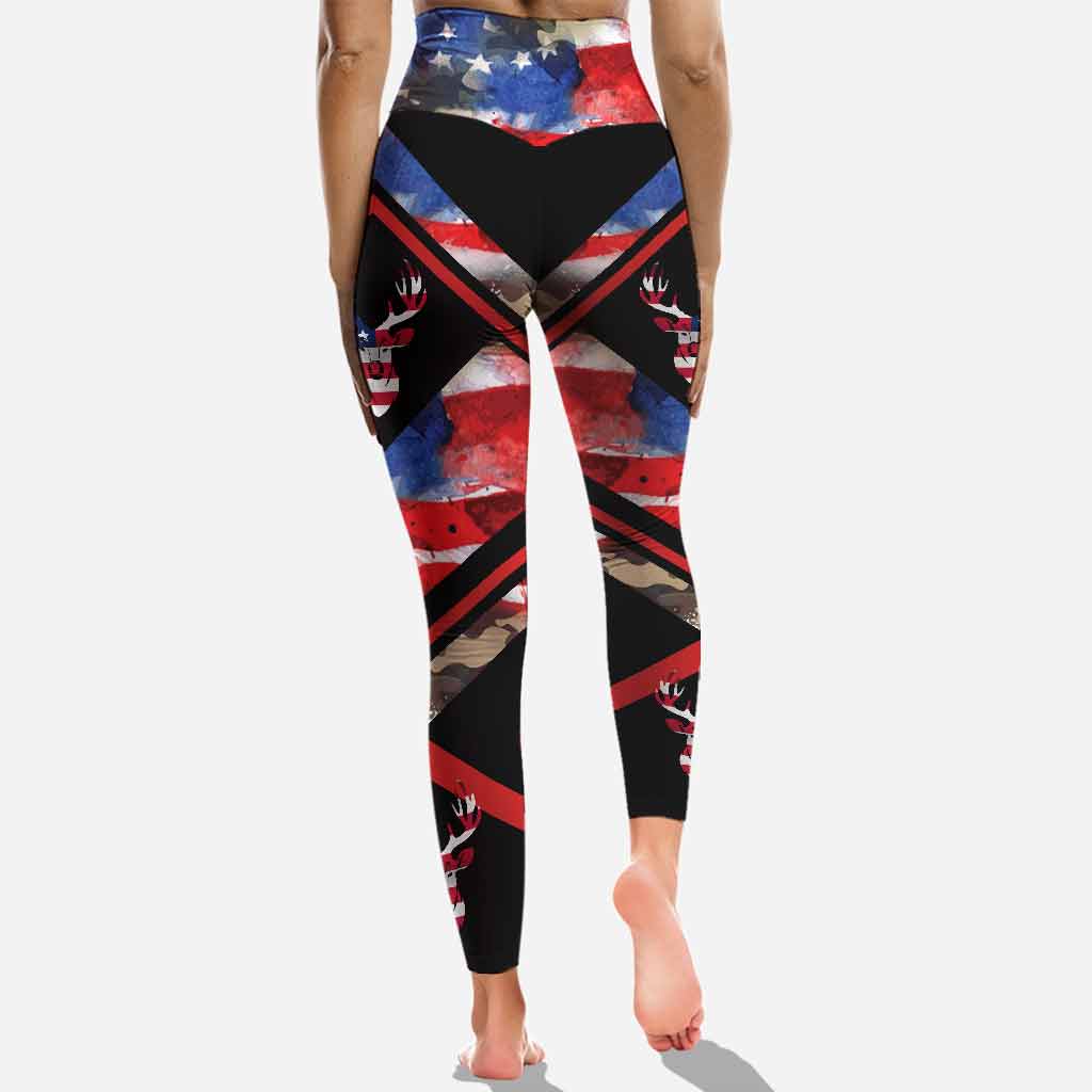 The 4th Of July Hunting - Independence Day Cross Tank Top and Leggings