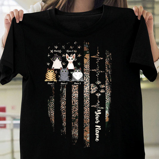 Ich liebe meine Katzen – Personalisiertes Katzen-T-Shirt und Hoodie zum Unabhängigkeitstag