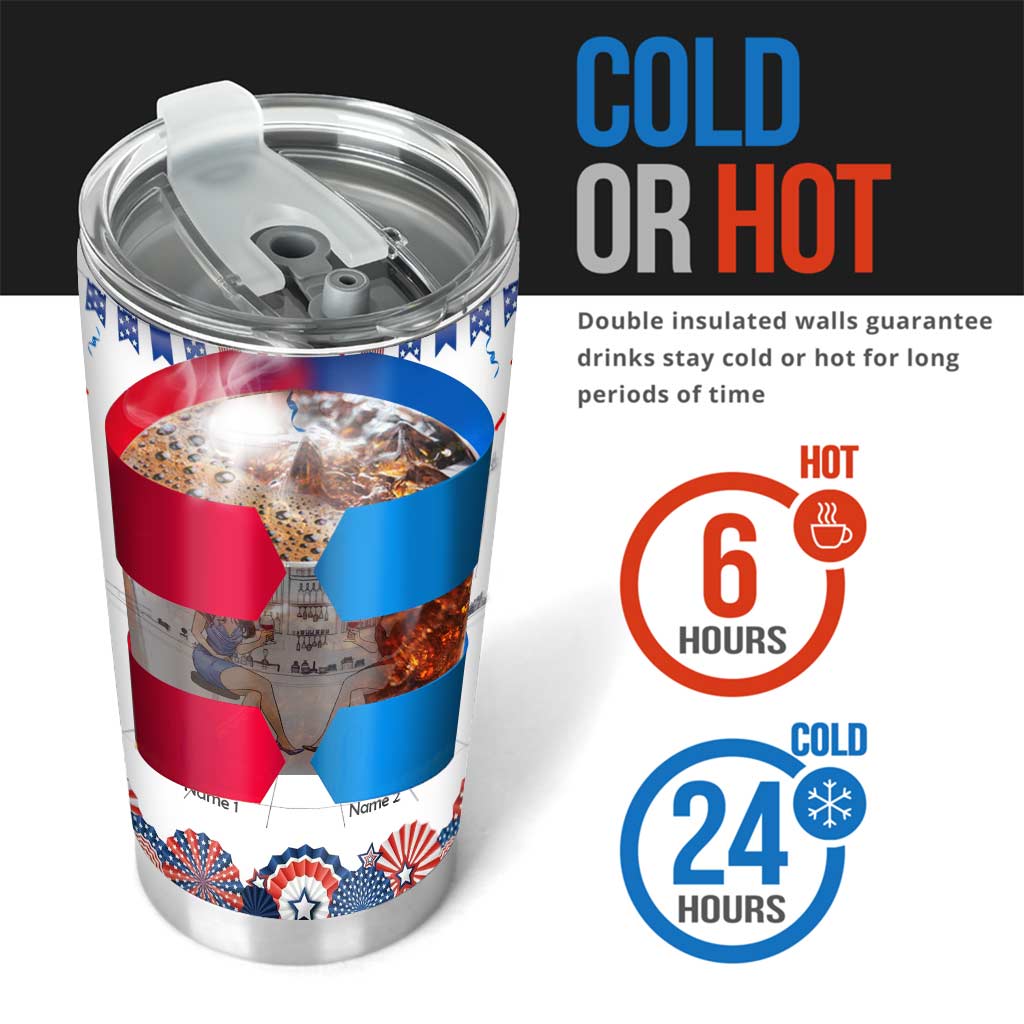 Red White And Boozy - Personalized Independence Day Bestie Tumbler