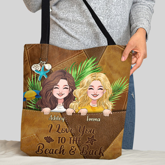 I Love You To The Beach - Personalized Bestie Tote Bag