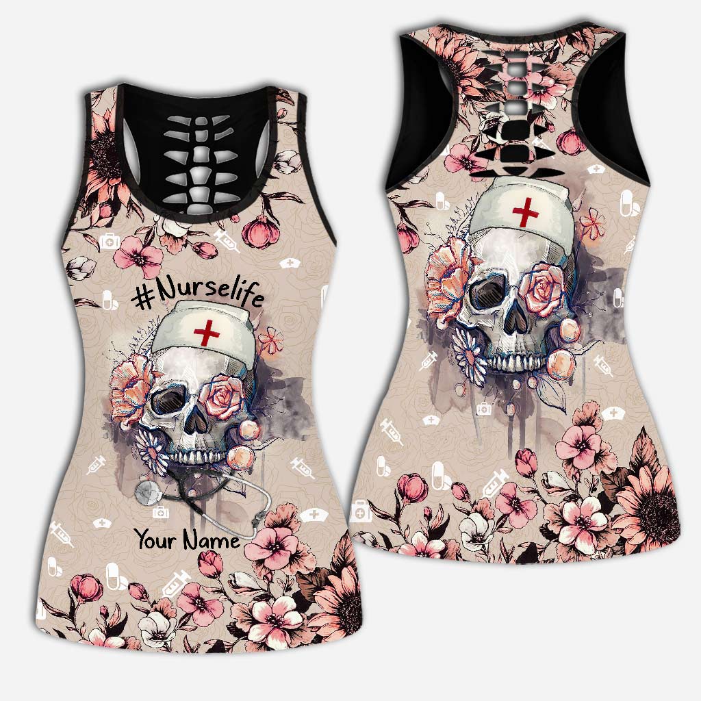 Nurse Life – Personalisiertes Tanktop und Damenshorts mit Lochmuster