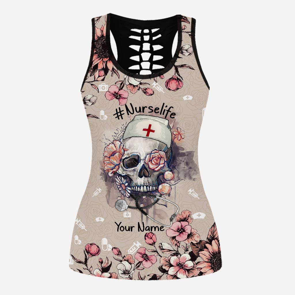 Nurse Life – Personalisiertes Tanktop und Damenshorts mit Lochmuster
