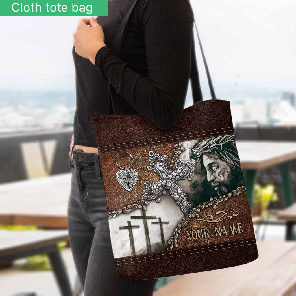 Glaube statt Angst – Personalisierte Tragetasche mit christlichem Kreuz