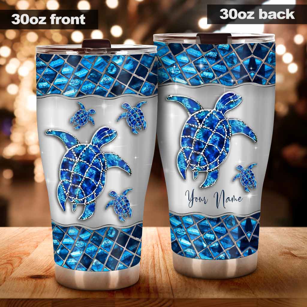 Salty Lil Beach Blue – Personalisierter Schildkrötenbecher