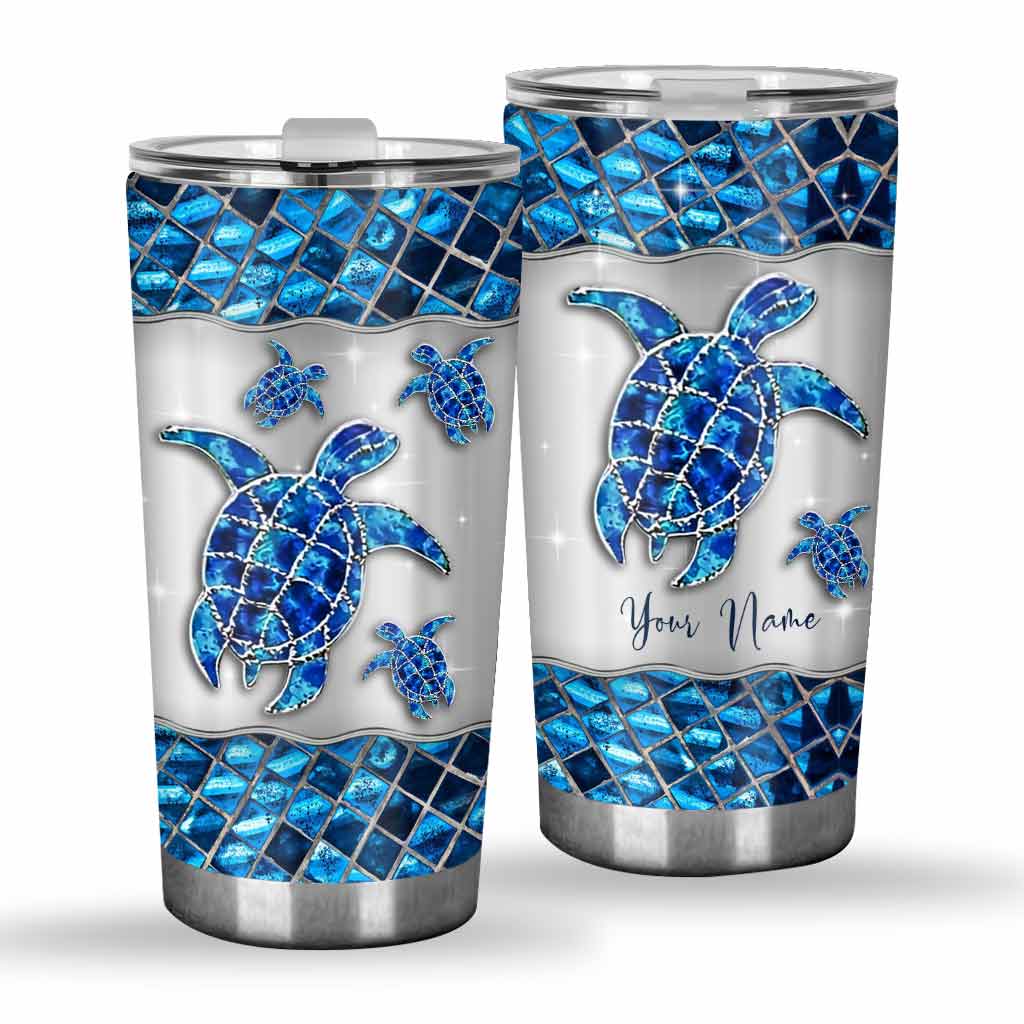 Salty Lil Beach Blue – Personalisierter Schildkrötenbecher
