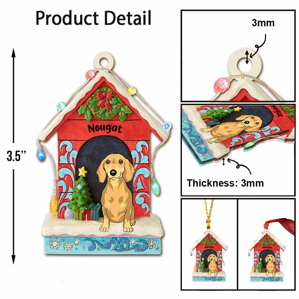 Ich liebe meinen Hund – Personalisierter transparenter Weihnachtsschmuck mit Hund