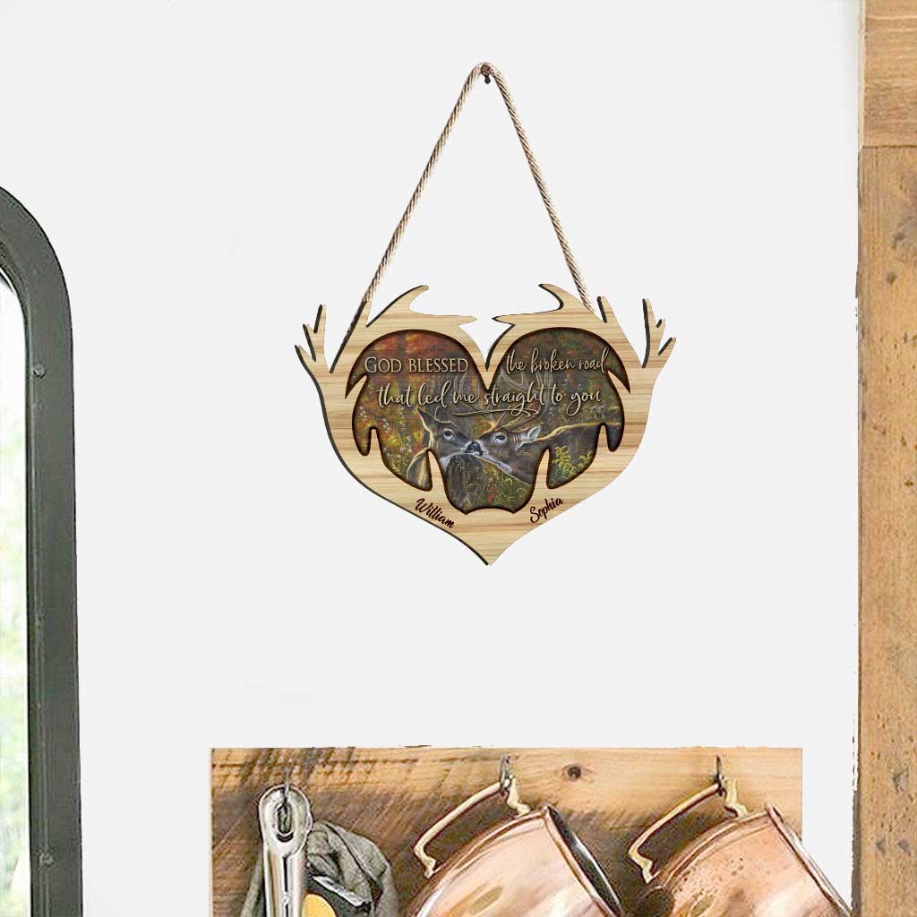 Gott segne den zerbrochenen Weg – Personalisiertes Weihnachtsschild aus Holz für die Jagd