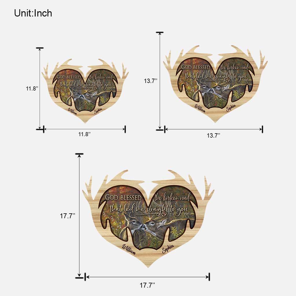 Gott segne den zerbrochenen Weg – Personalisiertes Weihnachtsschild aus Holz für die Jagd