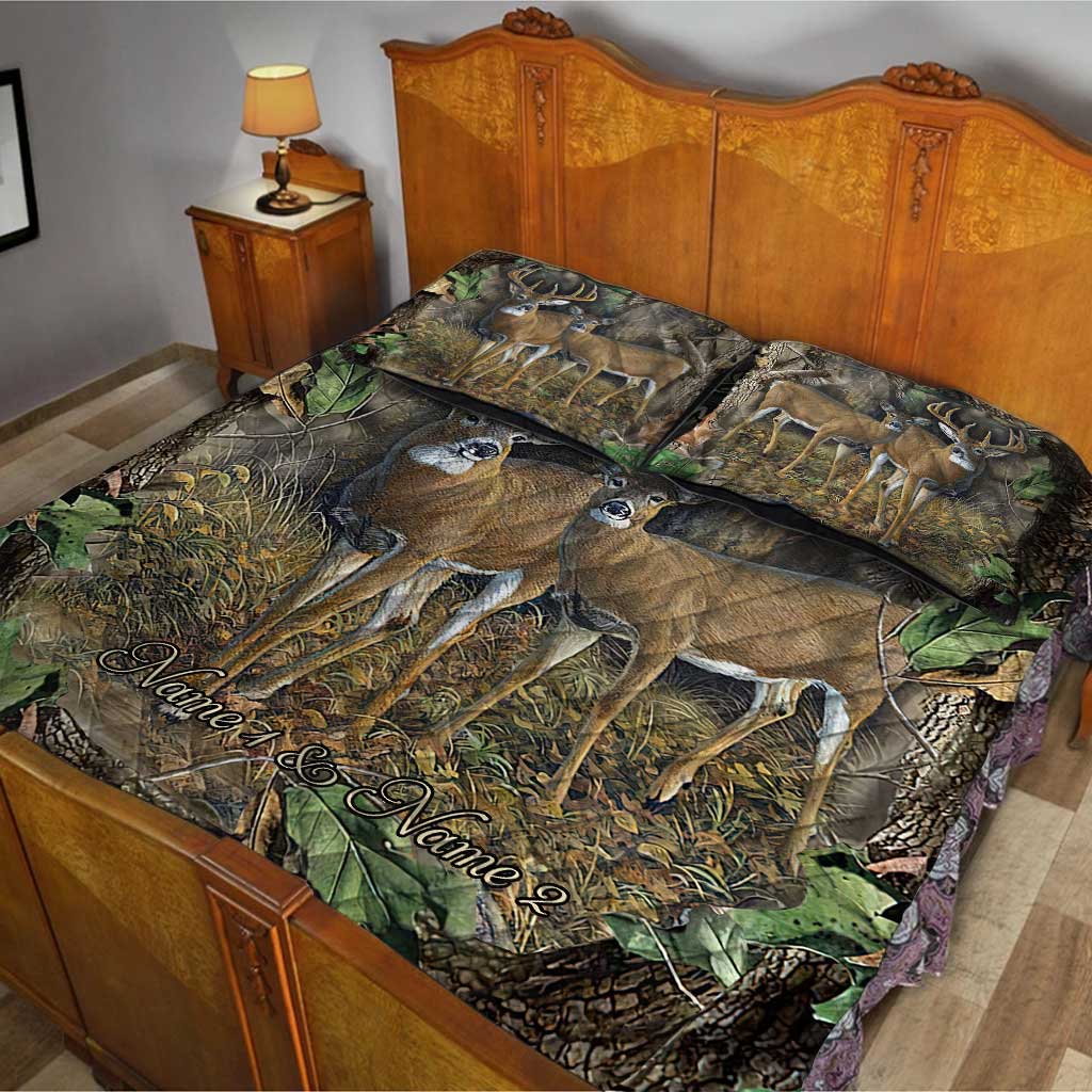 Du und ich, wir schaffen das – Personalisiertes Jagd-Quilt-Set
