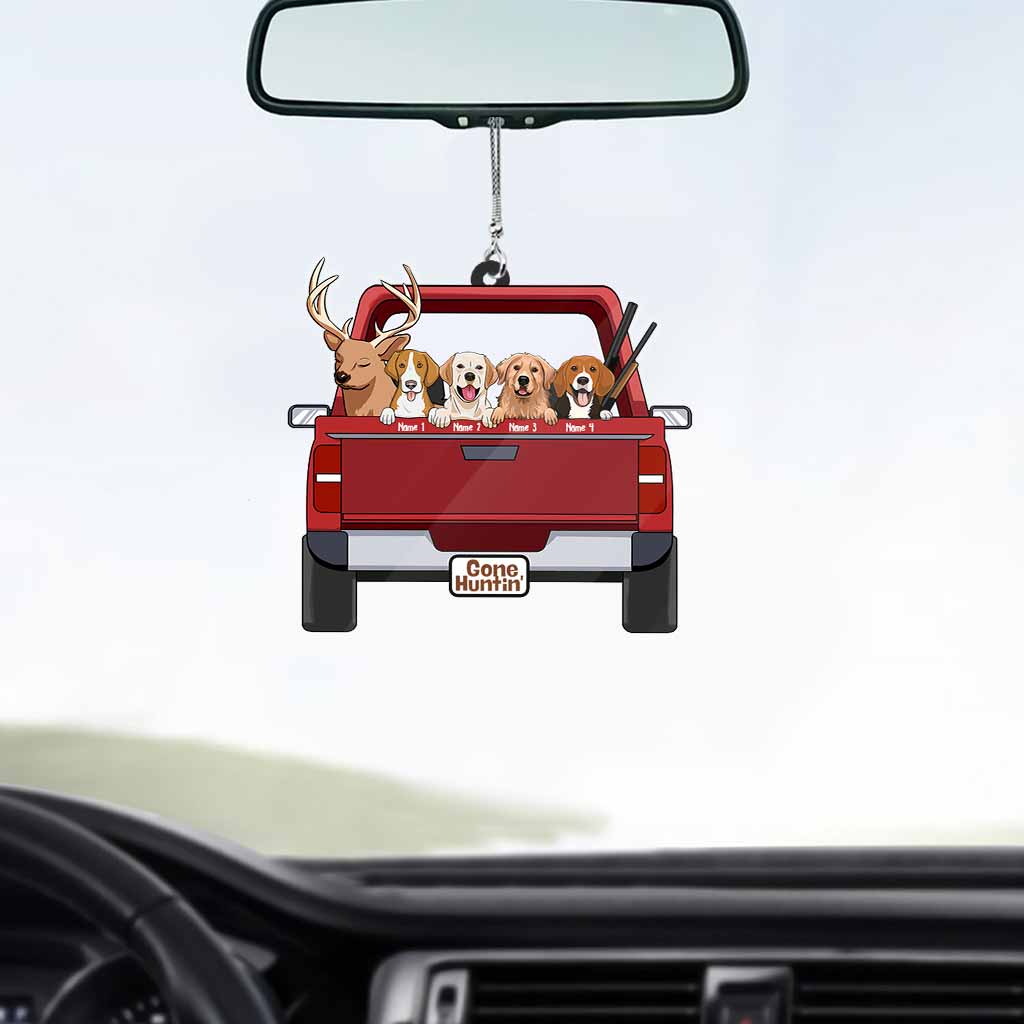 Auf der Jagd mit meinen Hunden – Personalisierter transparenter Autoanhänger