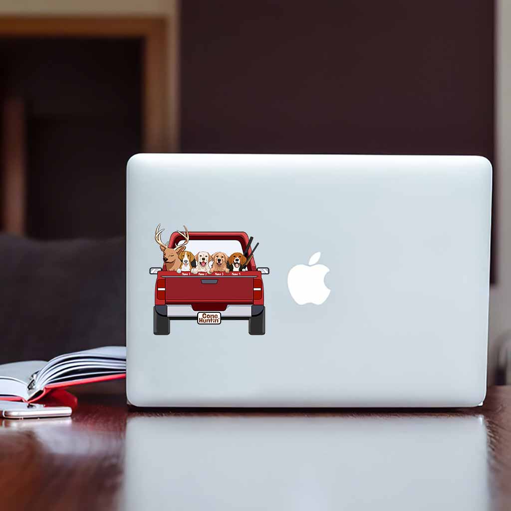 Auf der Jagd mit meinen Hunden – Personalisierter Aufkleber (Vollversion)