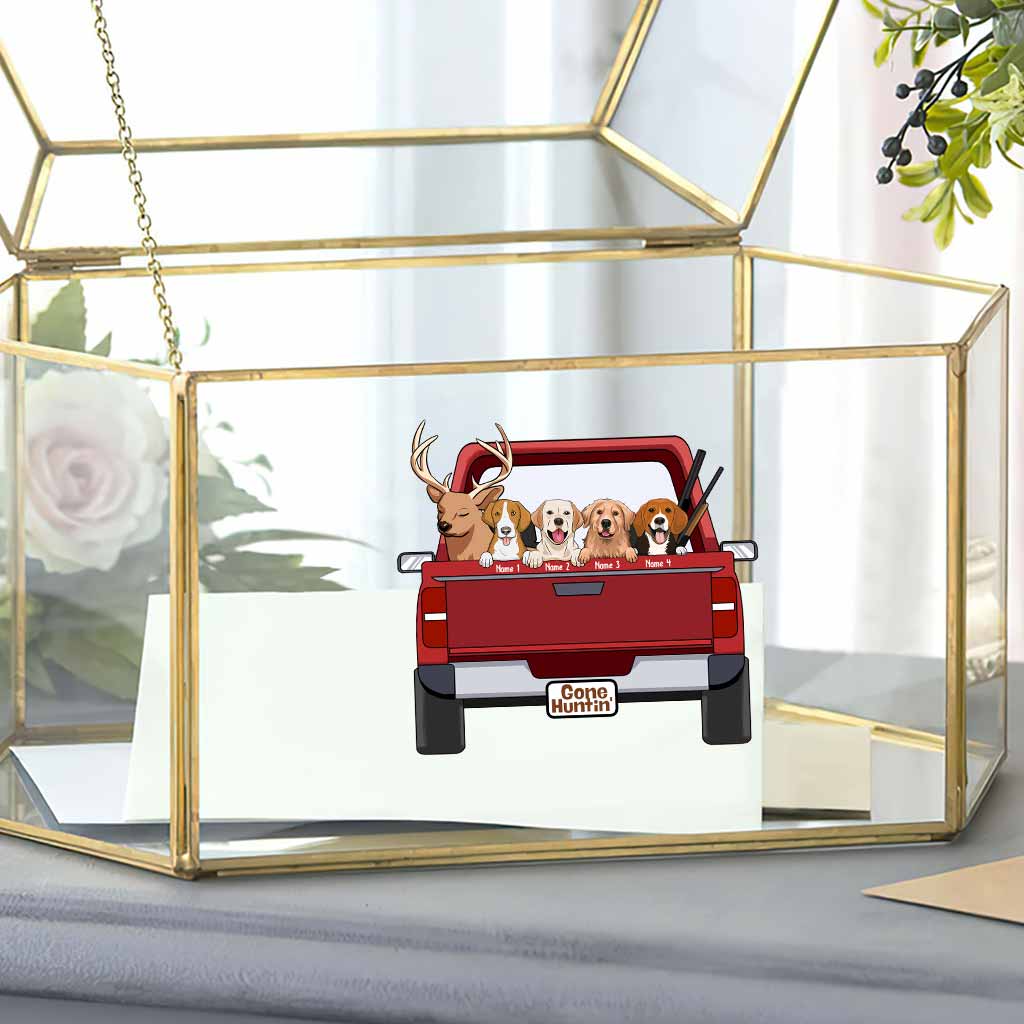 Auf der Jagd mit meinen Hunden – Personalisierter Aufkleber (Vollversion)