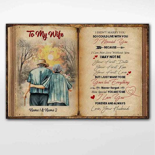An meinen Ehemann: Ich liebe dich – Personalisiertes Poster für Paare