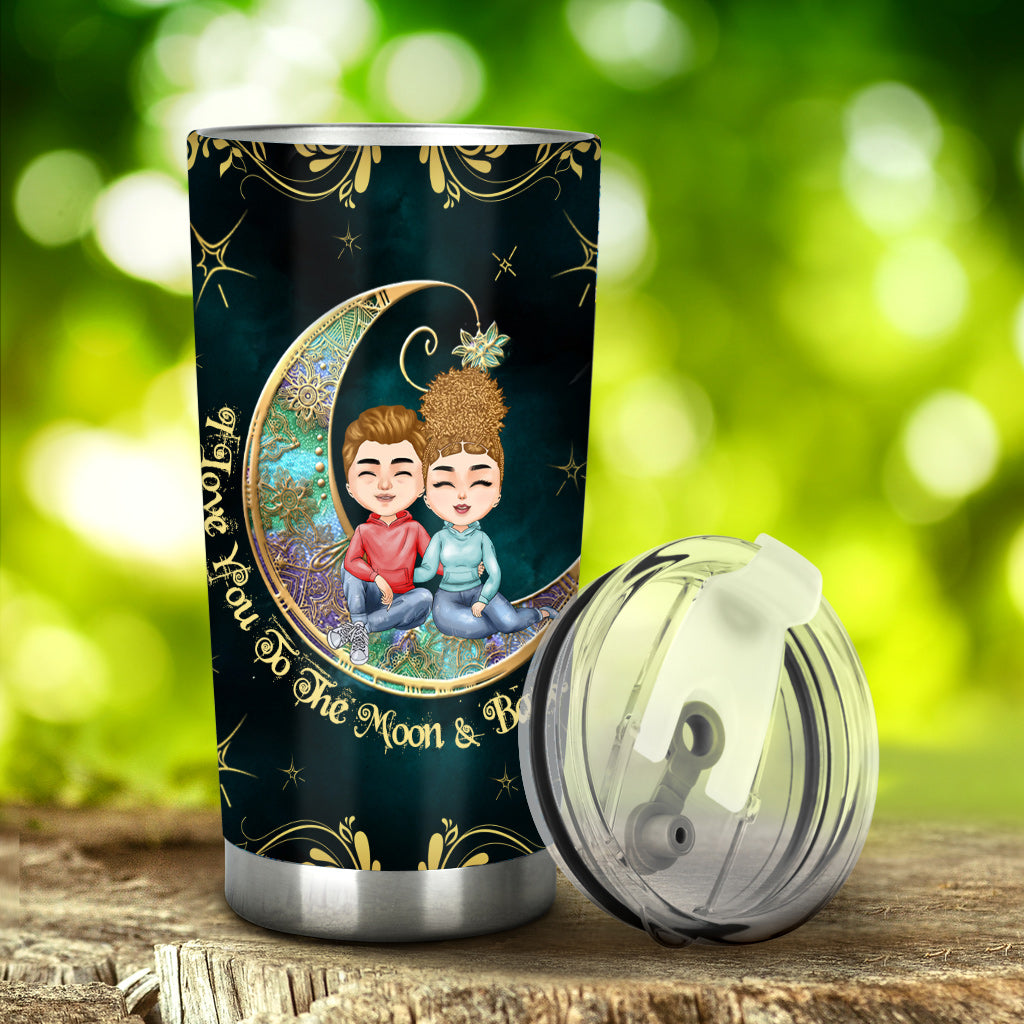 Ich liebe dich bis zum Mond – Personalisierter Pärchenbecher