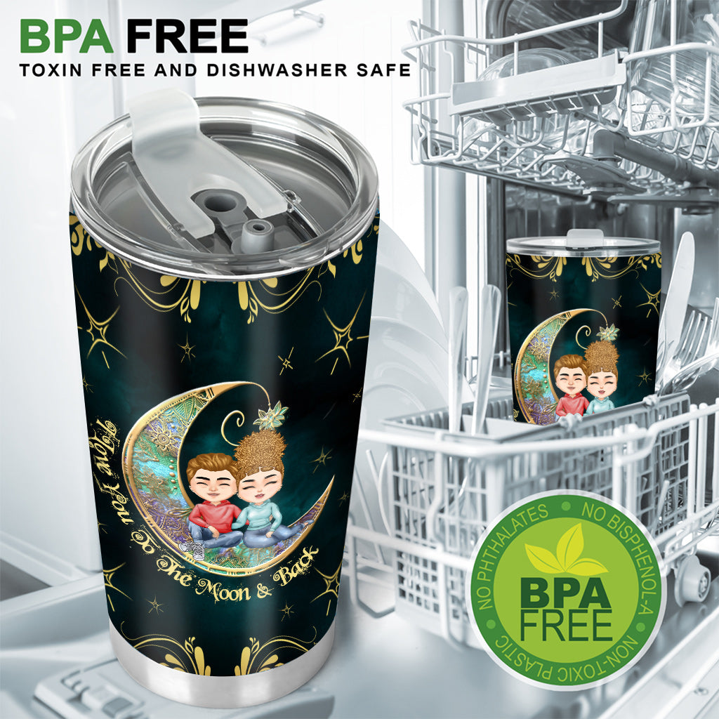 Ich liebe dich bis zum Mond – Personalisierter Pärchenbecher