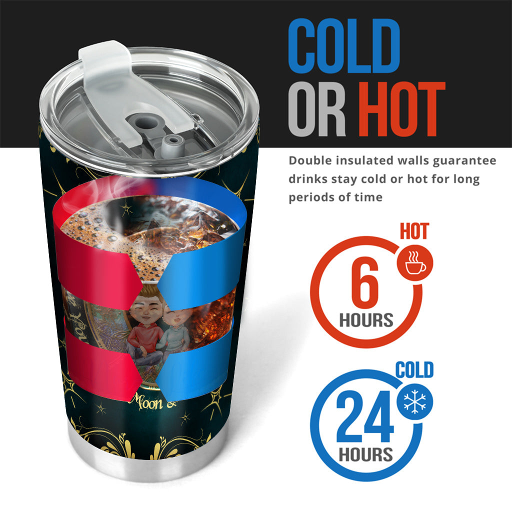 Ich liebe dich bis zum Mond – Personalisierter Pärchenbecher