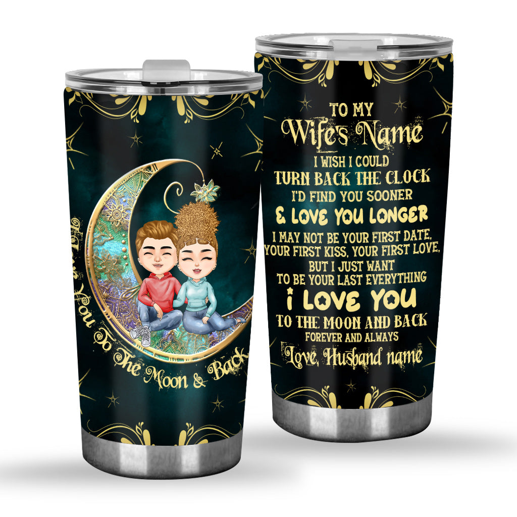 Ich liebe dich bis zum Mond – Personalisierter Pärchenbecher