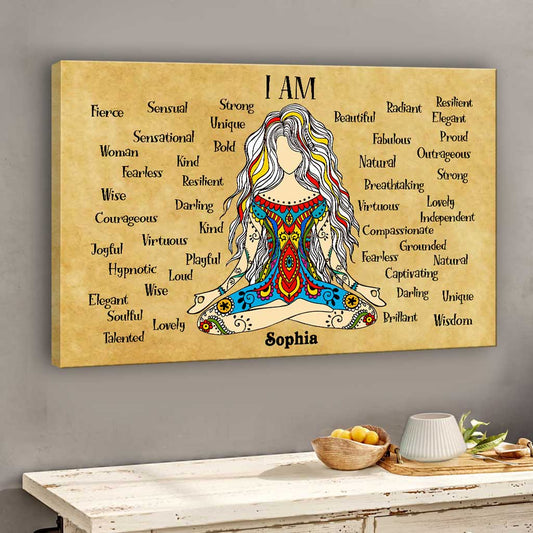 Ich bin – Personalisierte Yoga-Leinwand und Poster