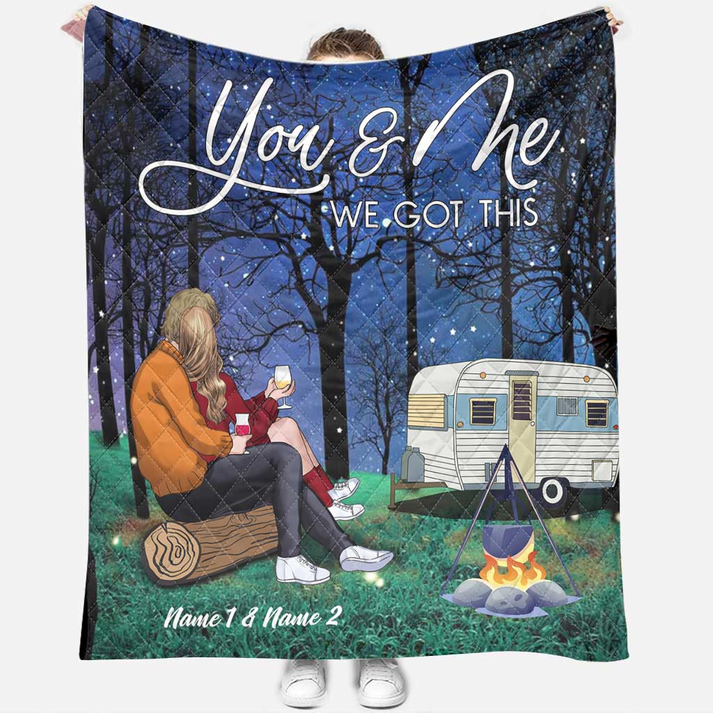 Camping Couple - Personalized Quilt