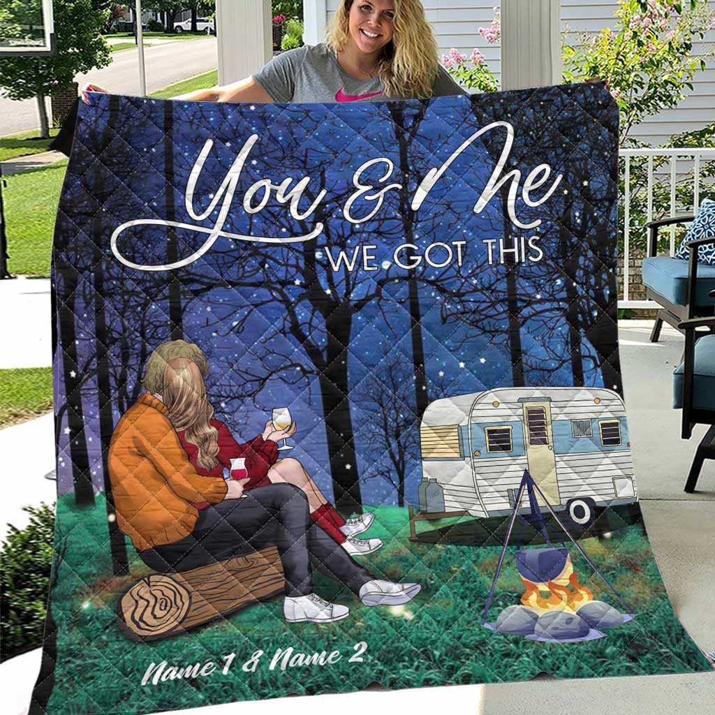 Camping Couple - Personalized Quilt