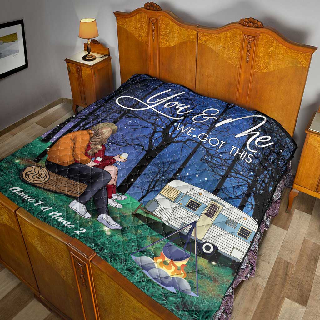 Camping Couple - Personalized Quilt