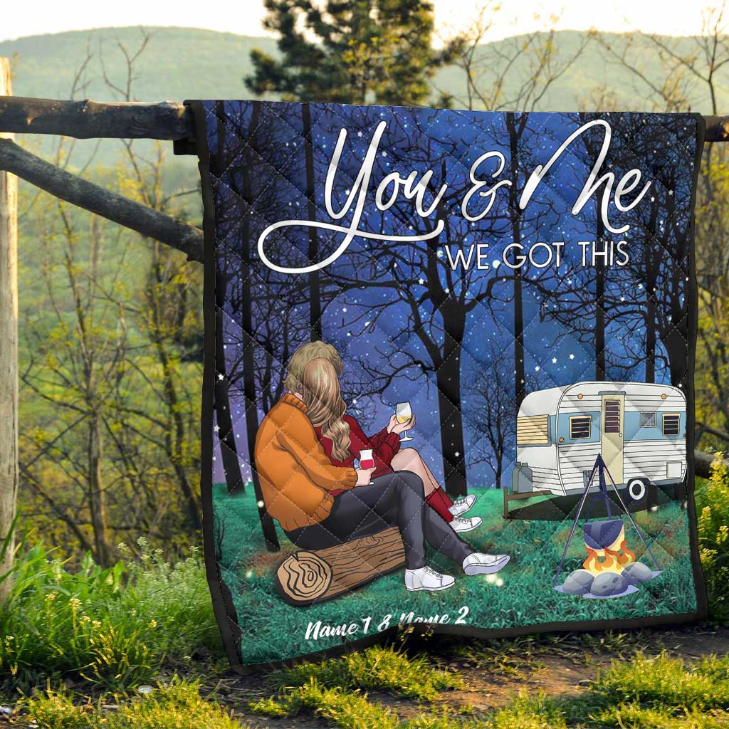 Camping Couple - Personalized Quilt