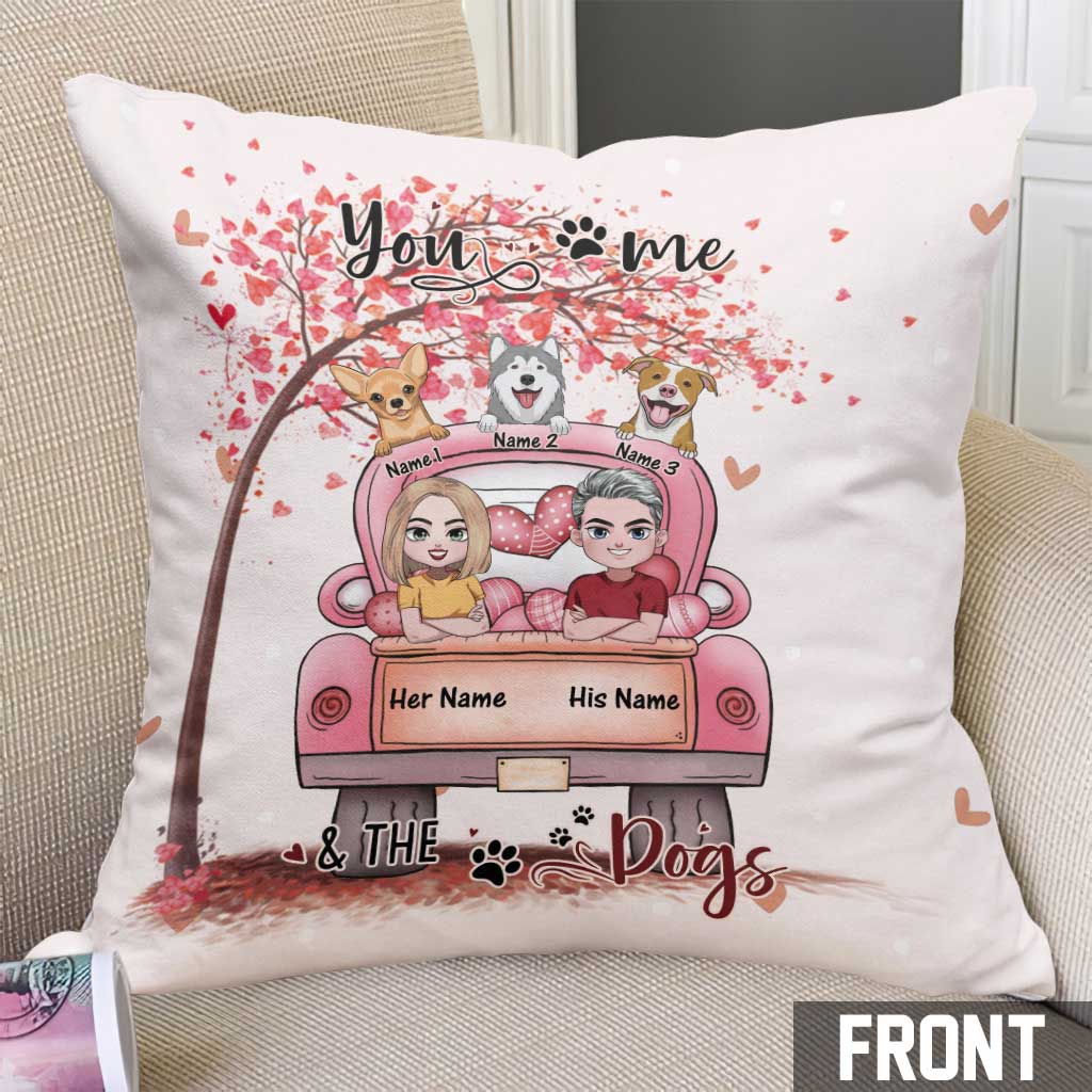 Du, ich und der Hund – Personalisiertes Pärchenkissen