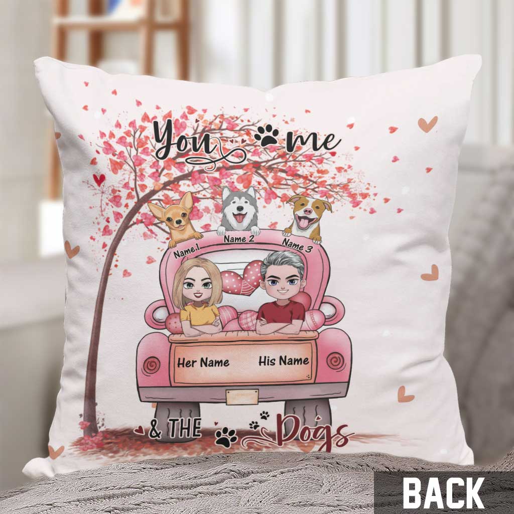 Du, ich und der Hund – Personalisiertes Pärchenkissen