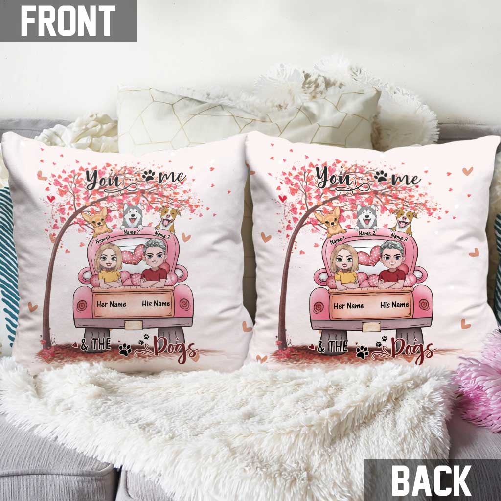 Du, ich und der Hund – Personalisiertes Pärchenkissen