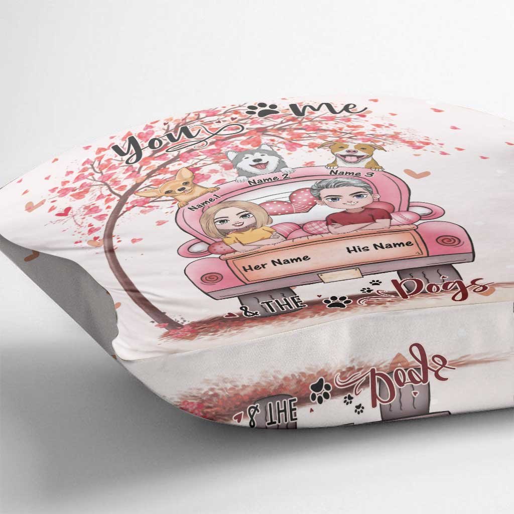 Du, ich und der Hund – Personalisiertes Pärchenkissen