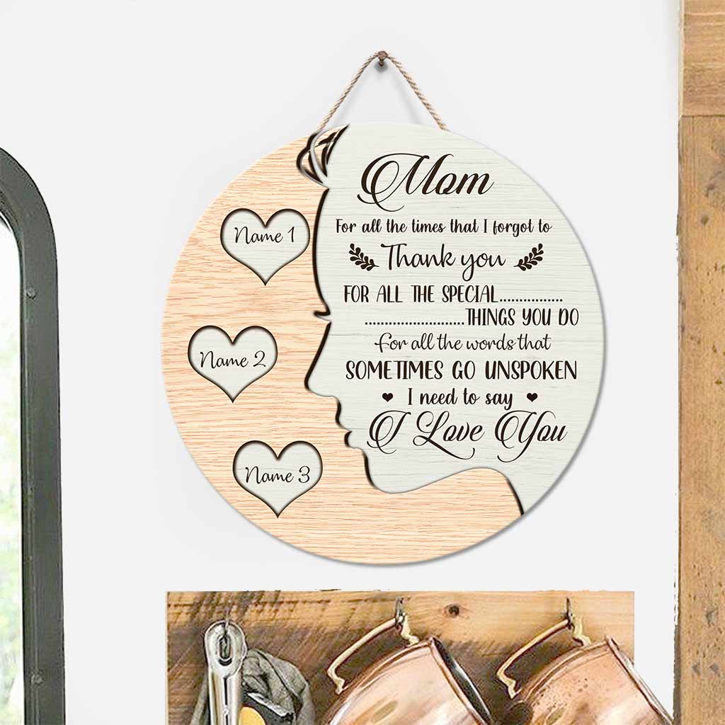 Ich liebe dich, Mama – Personalisiertes rundes Holzschild zum Muttertag mit 3D-Musterdruck