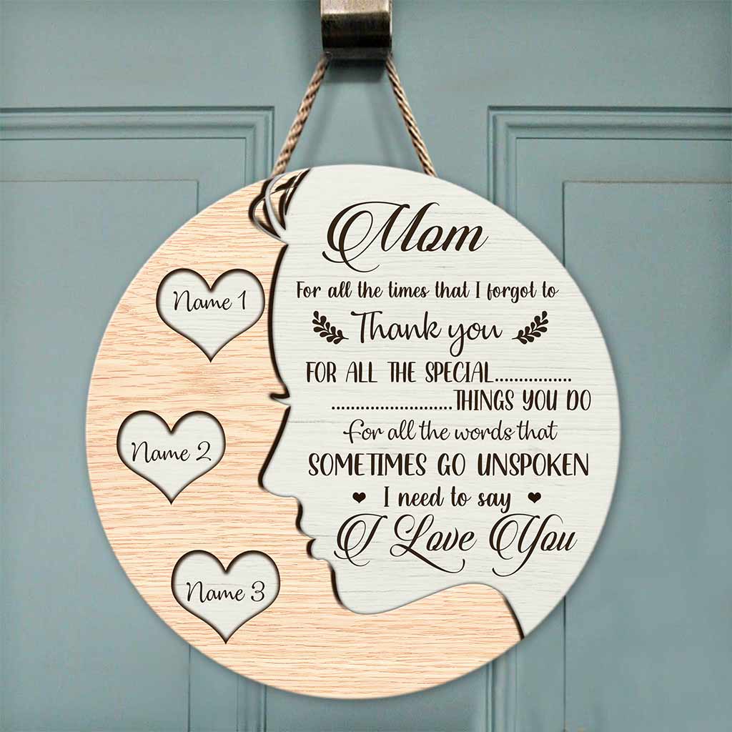 Ich liebe dich, Mama – Personalisiertes rundes Holzschild zum Muttertag mit 3D-Musterdruck
