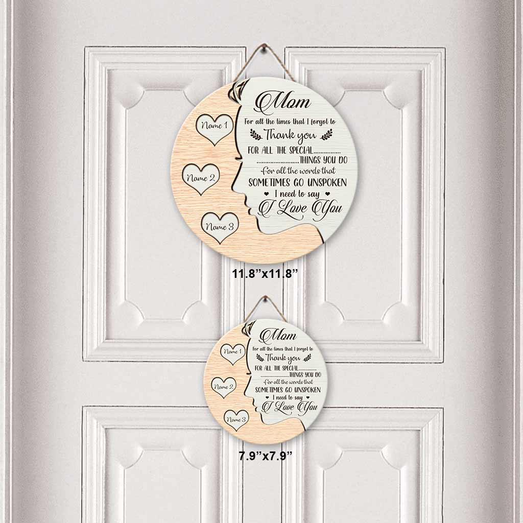 Ich liebe dich, Mama – Personalisiertes rundes Holzschild zum Muttertag mit 3D-Musterdruck