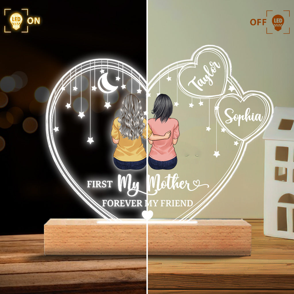 Ich liebe dich, Mama – Personalisierte Muttertags-Leuchttafel in Mutterform