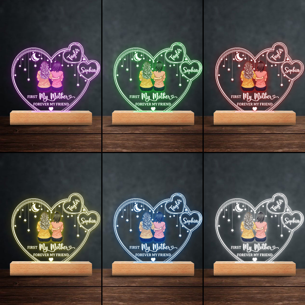 Ich liebe dich, Mama – Personalisierte Muttertags-Leuchttafel in Mutterform
