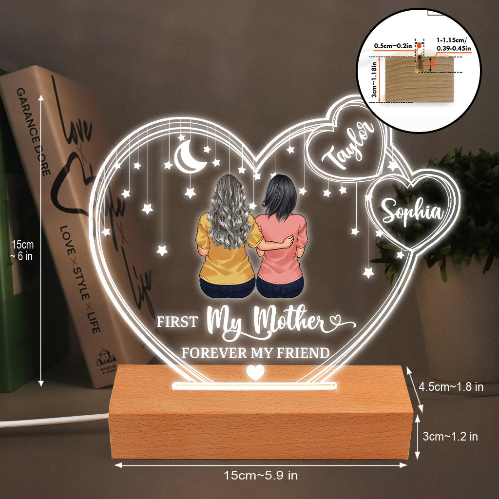 Ich liebe dich, Mama – Personalisierte Muttertags-Leuchttafel in Mutterform