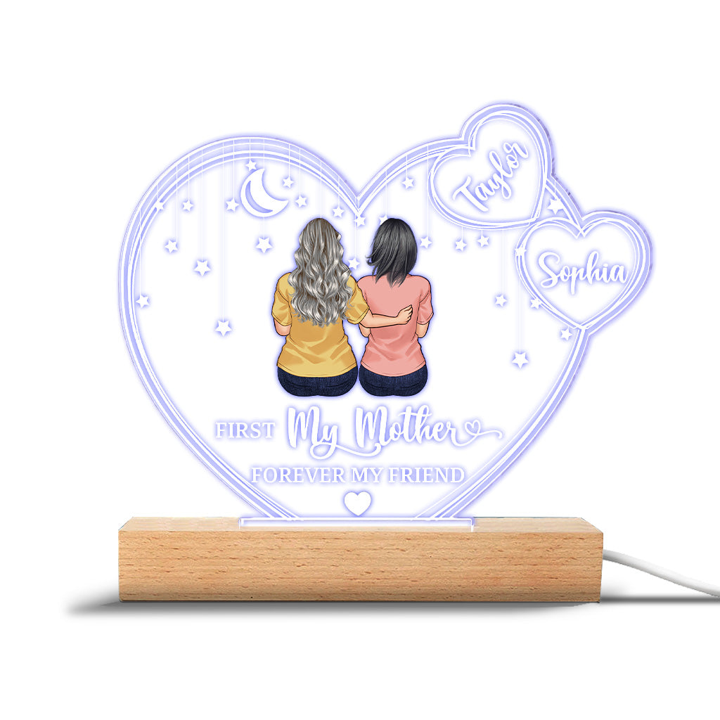 Ich liebe dich, Mama – Personalisierte Muttertags-Leuchttafel in Mutterform
