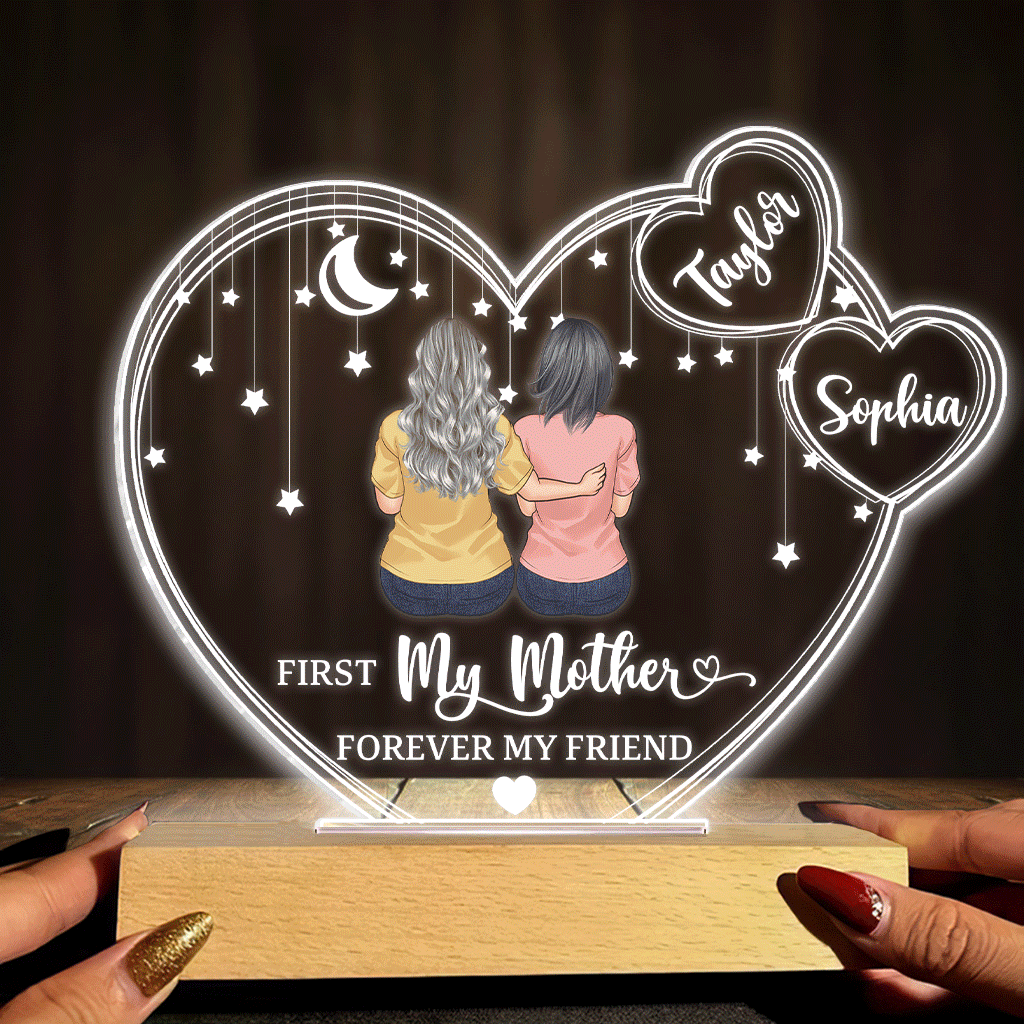 Ich liebe dich, Mama – Personalisierte Muttertags-Leuchttafel in Mutterform